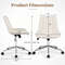 Teddy Fleece Armless Office Chair with Back Support, Adjustable Height Makeup Vanity Desk Chair with Swivel & Wheels
