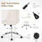 Teddy Fleece Armless Office Chair with Back Support, Adjustable Height Makeup Vanity Desk Chair with Swivel & Wheels