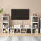 2 Cube Bookshelf with Back Guardrail, Modern Small Bookcase Organizer for Living Room, Bedroom, Kids Room, Office