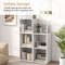 2 Cube Bookshelf with Back Guardrail, Modern Small Bookcase Organizer for Living Room, Bedroom, Kids Room, Office