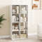 8 Cube Bookshelf with Back Guardrail for Living Room & Bedroom, Freestanding Wood Storage Organizer Shelf Display Unit