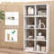 8 Cube Bookshelf with Back Guardrail for Living Room & Bedroom, Freestanding Wood Storage Organizer Shelf Display Unit