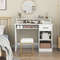 White Desk with Charging Station & Adjustable Shelf – Modern Home Office Desk with USB Ports & Storage