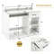 White Desk with Charging Station & Adjustable Shelf – Modern Home Office Desk with USB Ports & Storage