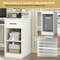 White Desk with Charging Station & Adjustable Shelf – Modern Home Office Desk with USB Ports & Storage