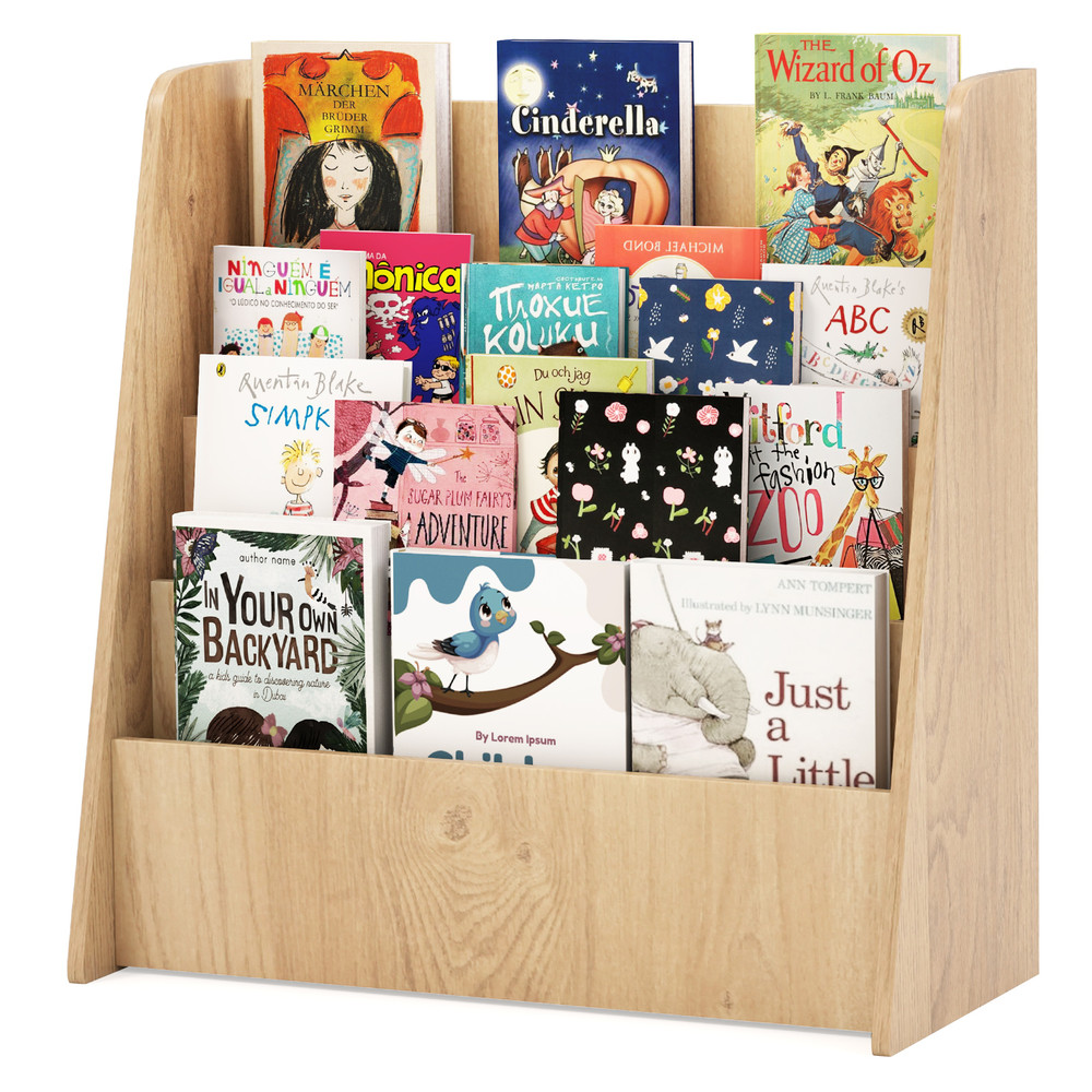 4-Tier Kids Bookshelf with Deep Compartments – Sturdy Book Storage for Bedroom & Nursery