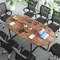 95-Inch Oval Conference Table – Industrial Executive Desk with Dual Cable Holes, Large Meeting Table for 12