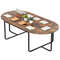 95-Inch Oval Conference Table – Industrial Executive Desk with Dual Cable Holes, Large Meeting Table for 12