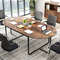 95-Inch Oval Conference Table – Industrial Executive Desk with Dual Cable Holes, Large Meeting Table for 12