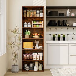6-tier bookcase with 6 open shelves & anti-toppling kits – sturdy freestanding storage shelf for home & office