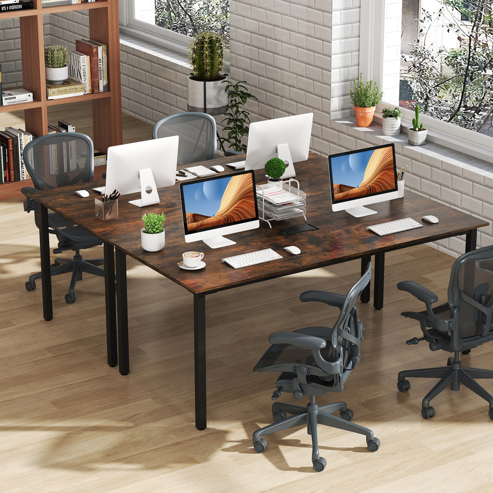 6 Feet Conference Room Table, Large Rectangle Meeting Table for 8-10 People, Durable & Spacious Office Desk