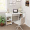 48 Inches L-Shaped Corner Executive Computer Desk with Drawer, Space-Saving Office & Gaming Desk with Storage Shelves