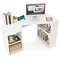 48 Inches L-Shaped Corner Executive Computer Desk with Drawer, Space-Saving Office & Gaming Desk with Storage Shelves