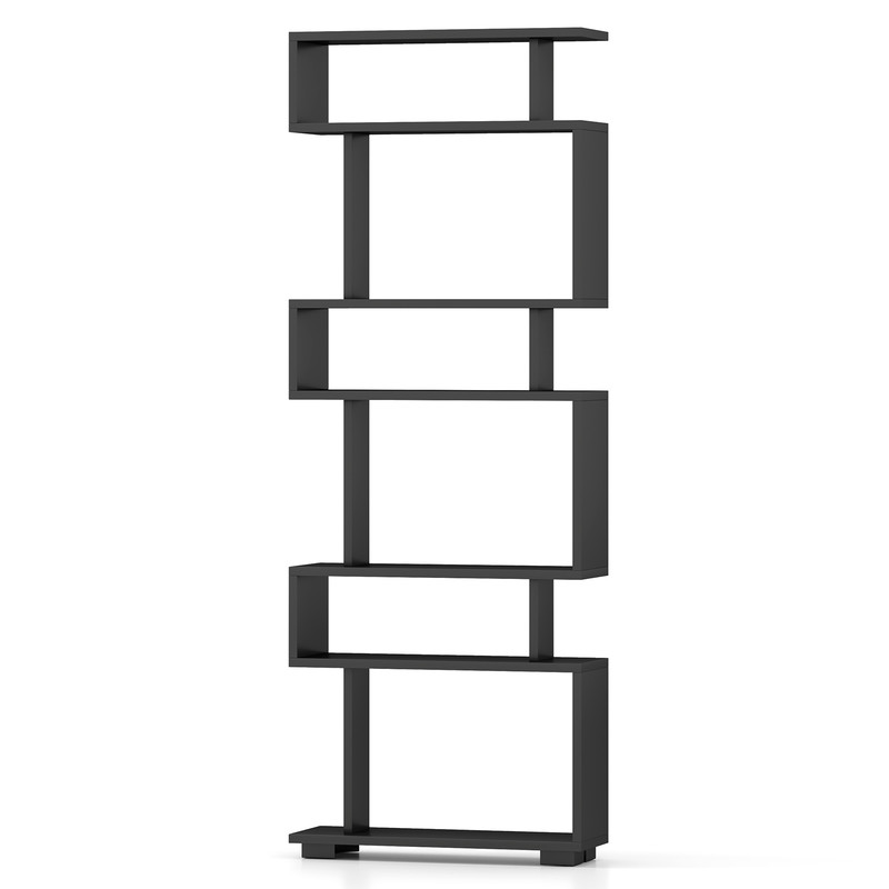 6-Tier Bookcase with Anti-Tipping Kit, Modern Tall Storage Shelf for Books, Decor & More