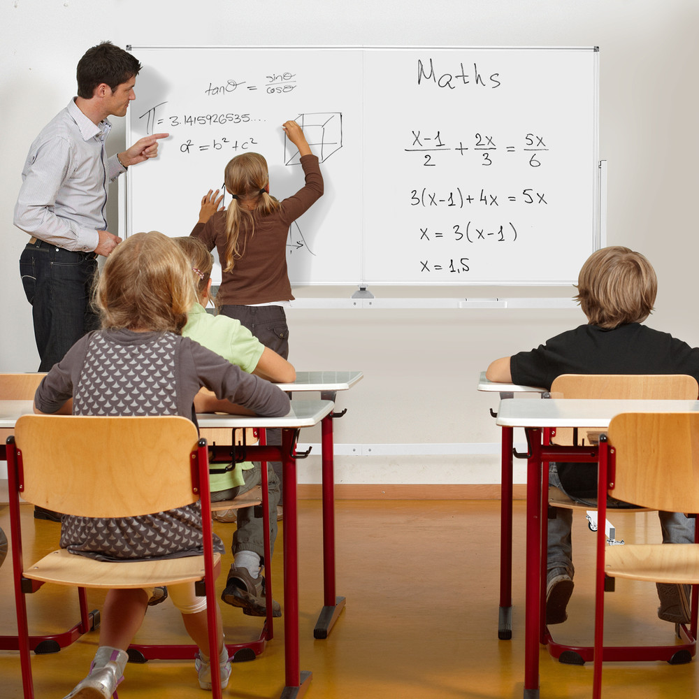 Rolling Double-Sided Magnetic Whiteboard on Wheels, Mobile Stand with Aluminum Alloy Frame & Locking Casters