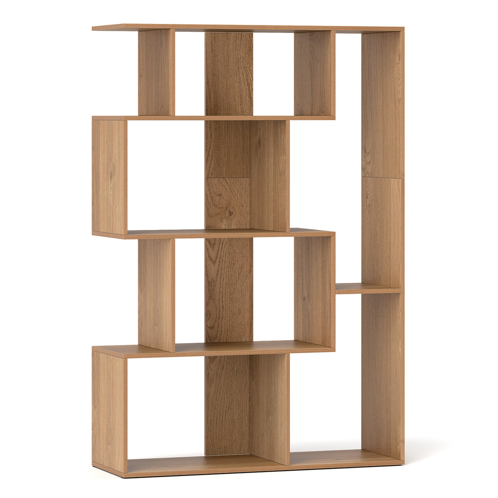 47 Inch 6-Cube Open-Back Geometric Bookshelf for Bedroom & Living Room, Modern Storage Shelf with Anti-Tip Design