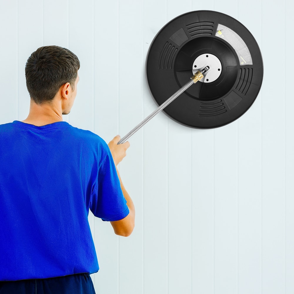 Pressure Washer Surface Cleaner With 2 Rotating Spray Nozzles QuickConnect Extension Wands HeavyDut 0