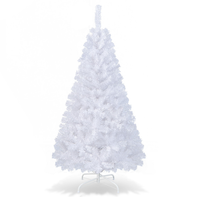 White Christmas Tree With Solid Metal Legs Full PVC Hinged Pine Tree Easy Assembly EcoFriendly Arti 6