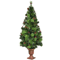 LED Christmas Tree with Red Berries Pine Cones, Pre-Lit Artificial Holiday Tree with Warm White Lights, Realistic PVC