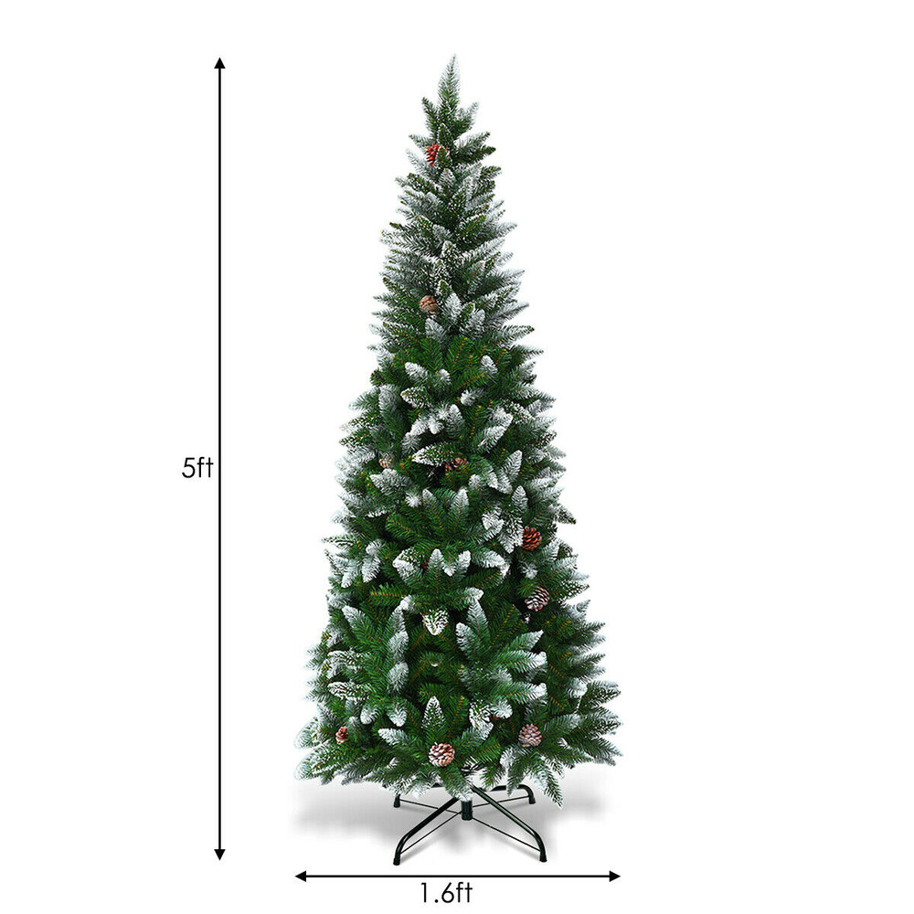 5675 Feet Artificial Pencil Christmas Tree With Pine Cones5 Feet 5