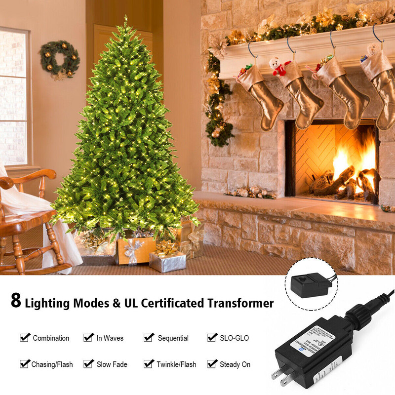 Hinged Artificial Christmas Tree With BuiltIn LED Lights 6001250 Realistic Fir Branch Tips 1