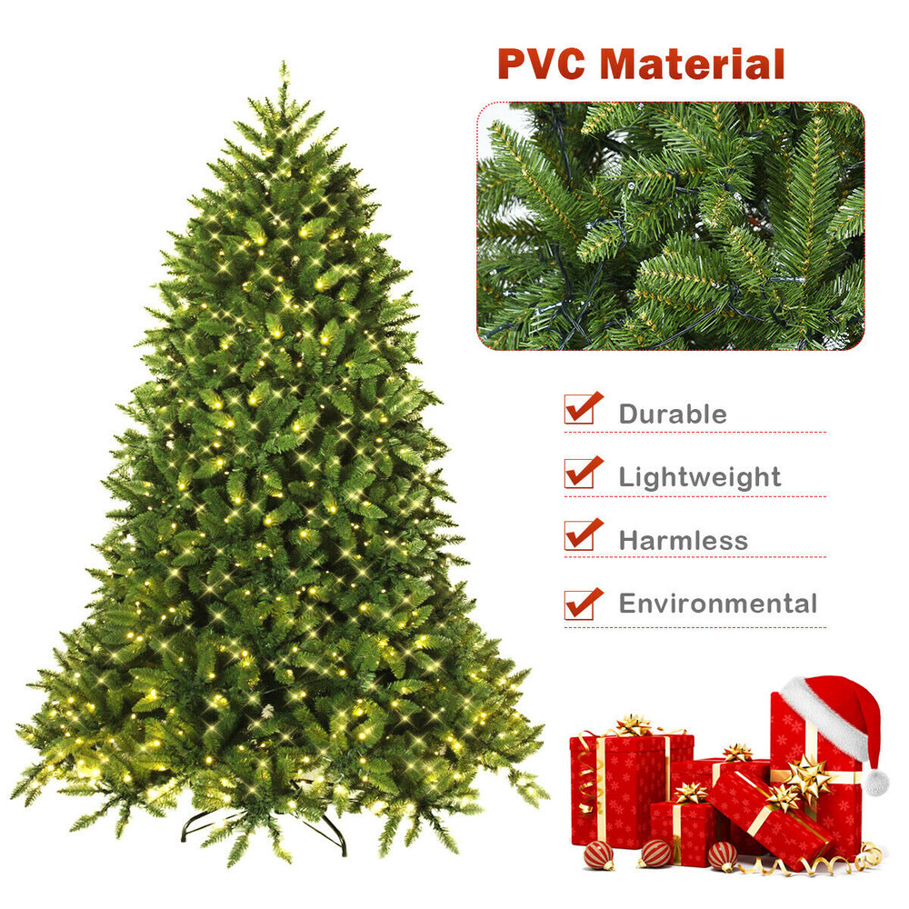 Hinged Artificial Christmas Tree With BuiltIn LED Lights 6001250 Realistic Fir Branch Tips 3