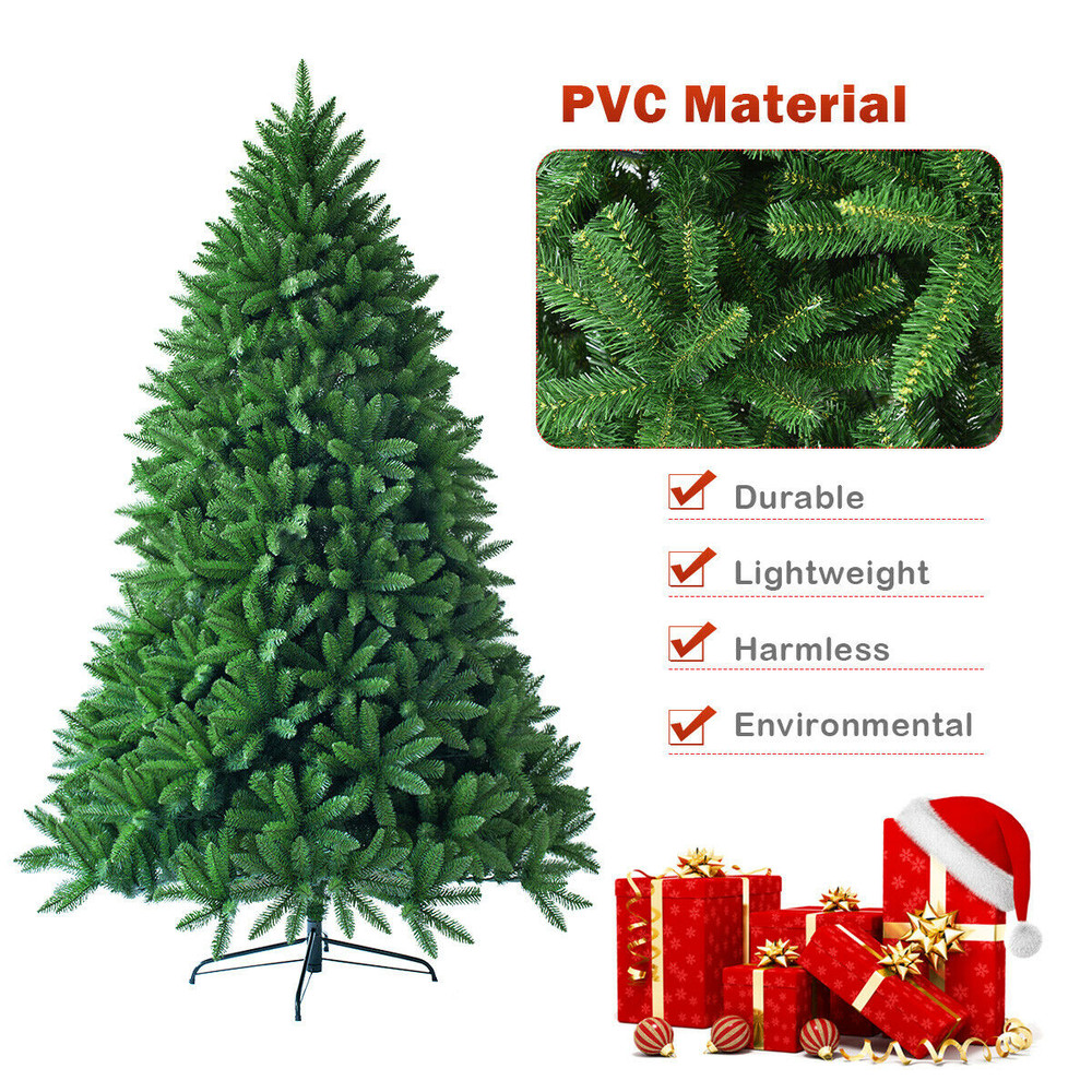 6 Foot Artificial Christmas Tree, Ultra-Full 1250 Branch Tips for Realistic Display
