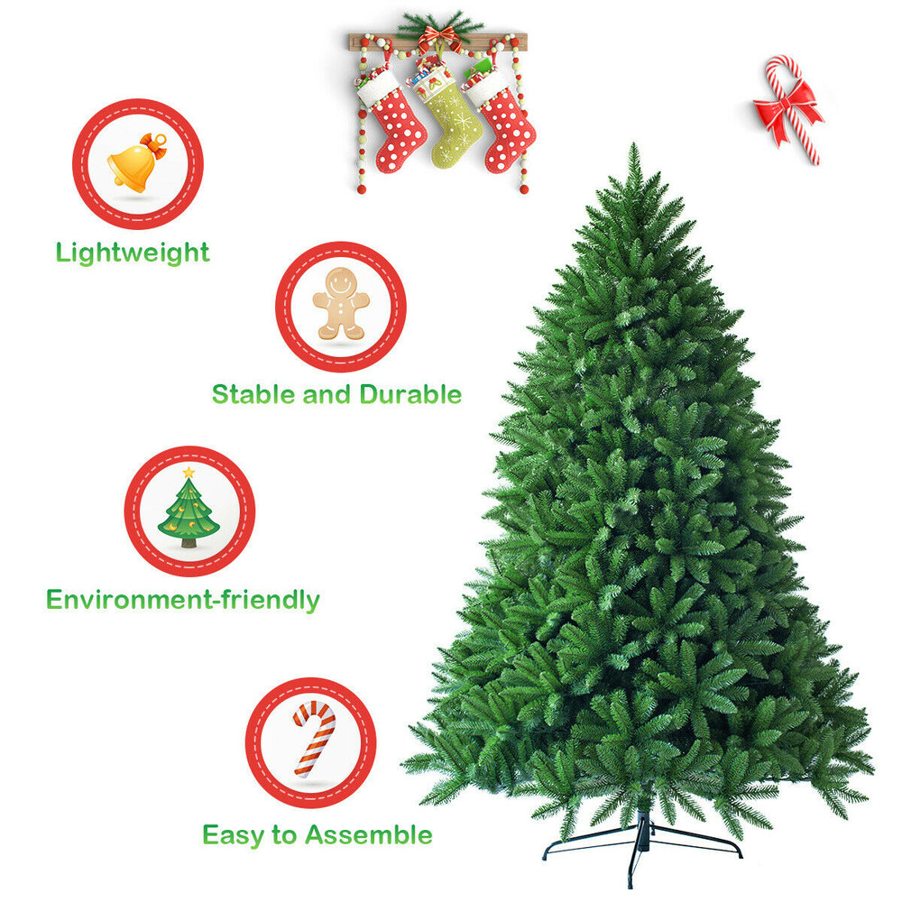 6 Foot Artificial Christmas Tree, Ultra-Full 1250 Branch Tips for Realistic Display