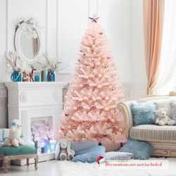 6/7 feet artificial christmas tree, hinged full fir tree with realistic branches