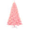 7.5 Feet Hinged Artificial Christmas Tree Full Fir Tree Pink Holiday Decor Indoor Outdoor Xmas Tree with Metal Stand