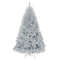 6 Feet Hinged Unlit Artificial Silver Tinsel Christmas Tree with Metal Stand, Full Body PVC Holiday Tree