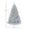 6 Feet Hinged Unlit Artificial Silver Tinsel Christmas Tree with Metal Stand, Full Body PVC Holiday Tree