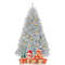6 Feet Hinged Unlit Artificial Silver Tinsel Christmas Tree with Metal Stand, Full Body PVC Holiday Tree