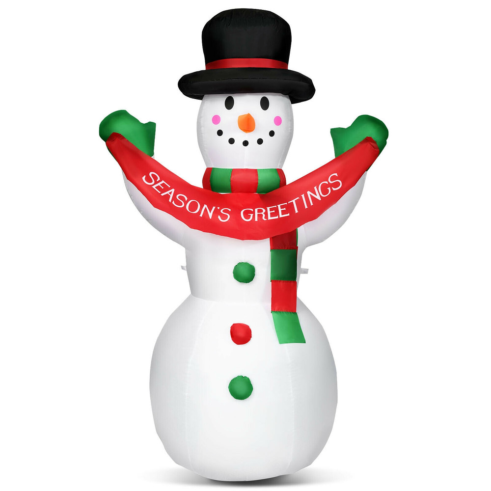 6 Feet Inflatable Christmas Snowman with LED Lights, Blow Up Outdoor Yard Decoration for Holiday Lawn Display, Waterprof