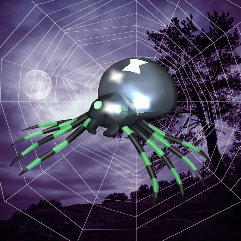 6FT Halloween Inflatable Blow Up Spider with Lights, Scary Giant Spider Yard Decoration for Outdoor Indoor Halloween