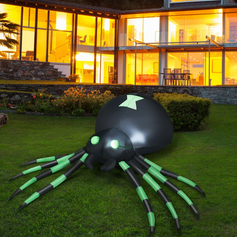 6FT Halloween Inflatable Blow Up Spider with Lights, Scary Giant Spider Yard Decoration for Outdoor Indoor Halloween