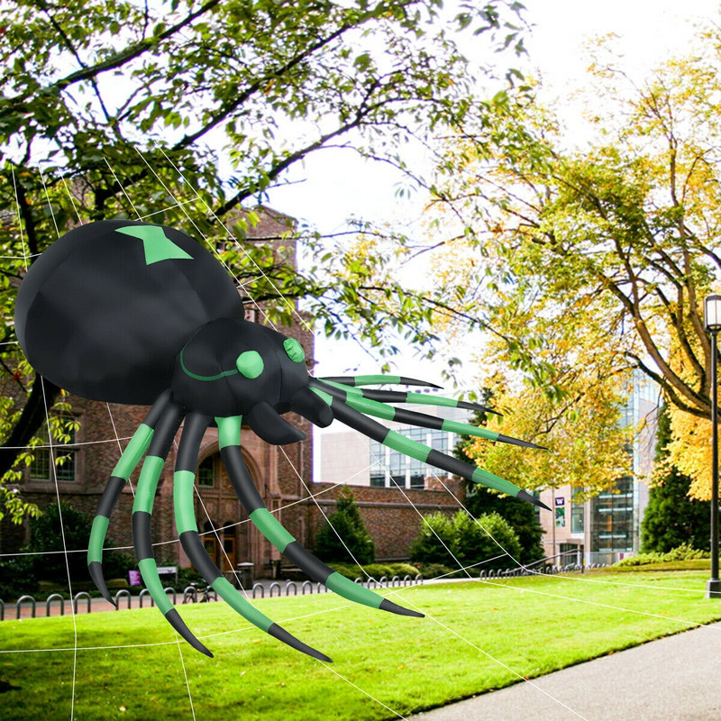 6FT Halloween Inflatable Blow Up Spider with Lights, Scary Giant Spider Yard Decoration for Outdoor Indoor Halloween