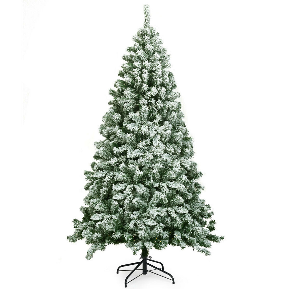 6 Feet Snow Flocked Artificial Christmas Tree Hinged With 928 Tips Realistic Winter Wonderland Deco 5