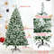 6 Feet Snow Flocked Artificial Christmas Tree Hinged With 928 Tips Realistic Winter Wonderland Deco 3