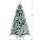 Pre-Lit Snow Flocked Christmas Tree (6/7/8 Feet), Sturdy Metal Stand Included