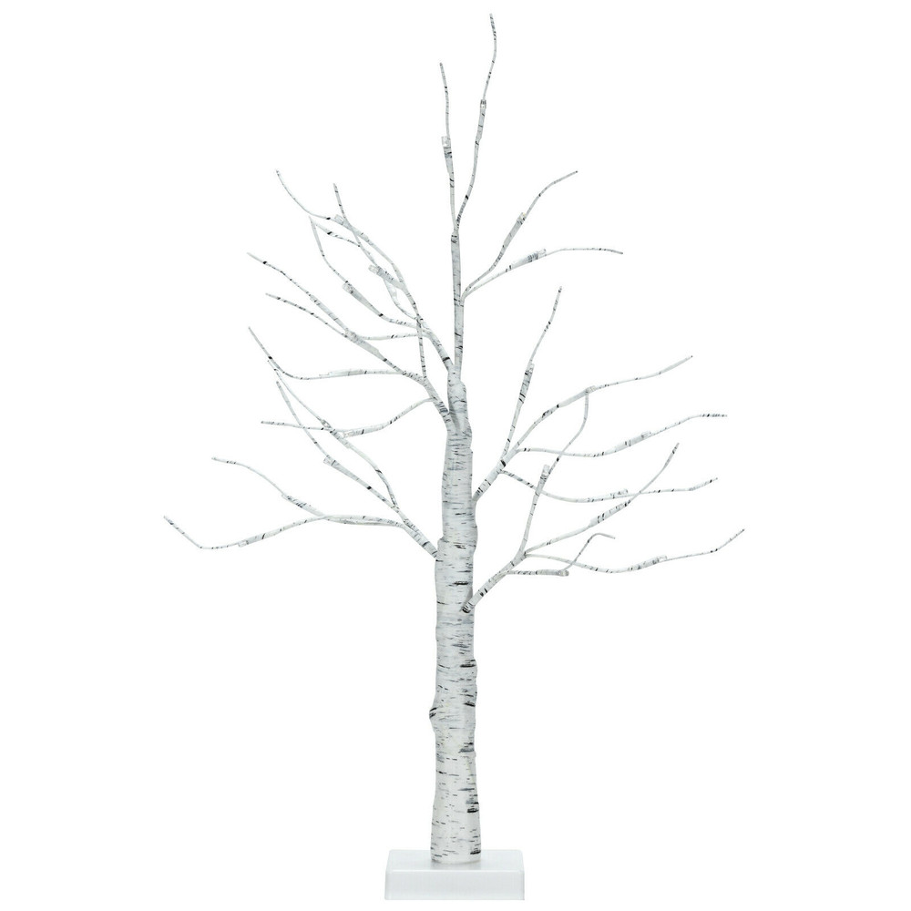 2Foot PreLit White Twig Birch Tree BatteryPowered For Christmas Holidays 1