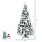 6ft Artificial Snow Flocked Christmas Tree with Berries & Poinsettia, Hinged Branch Holiday Tree for Indoor Winter