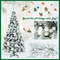 6ft Artificial Snow Flocked Christmas Tree with Berries & Poinsettia, Hinged Branch Holiday Tree for Indoor Winter