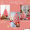 4.5FT Pink Christmas Tree with Snow Flocked Tips, Full Artificial Xmas Tree with PVC Branches & Metal Stand for Decor