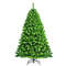 6.5FT Unlit Artificial Christmas Tree with Metal Stand, Flocked Green Hinged Tree for Holiday Home or Office Decoration