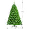 6.5FT Unlit Artificial Christmas Tree with Metal Stand, Flocked Green Hinged Tree for Holiday Home or Office Decoration