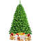 6.5FT Unlit Artificial Christmas Tree with Metal Stand, Flocked Green Hinged Tree for Holiday Home or Office Decoration
