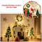 4 Pieces Christmas Decoration Set with Garland, Wreath & Pre-Lit Entrance Trees, Indoor Outdoor Holiday Decor