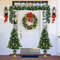 4 Pieces Christmas Decoration Set with Garland, Wreath & Pre-Lit Entrance Trees, Indoor Outdoor Holiday Decor