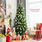 7FT Artificial Christmas Tree with Multi-Colored Fiber Optic Lights, Pre-Lit Spruce Tree for Indoor Holiday, Home Decor
